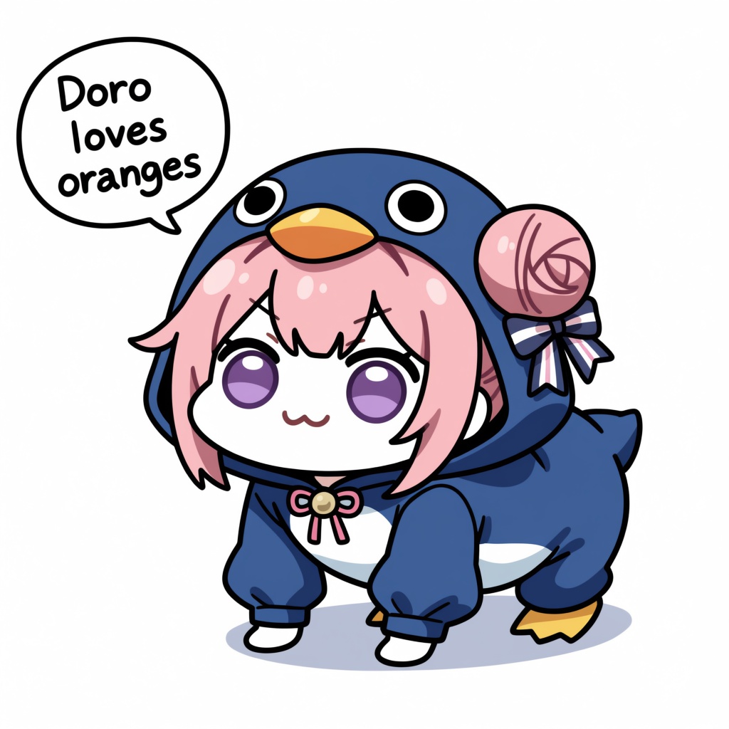 chibi,  pink hair,  purple eyes on Tensor.Art