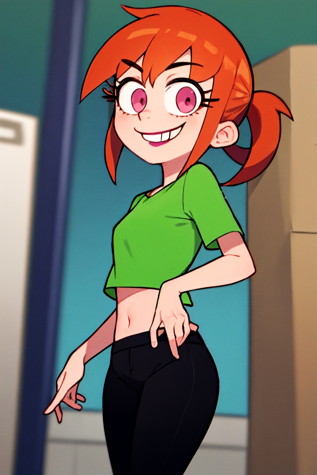 vicky,  ponytail,  orange hair on Tensor.Art