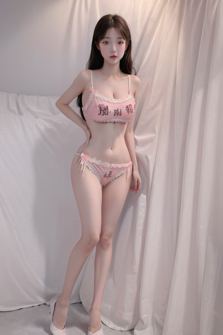 (masterpiece, best quality:1.4),finely detailed,1girl,solo,pale skin,perfect body,standing,(medium breasts:1.2),<lora:killer性感辣妹内衣v1.0-000008:0.8>,pink panties,pinkbra,lace,(cowboy_shot:1.2),