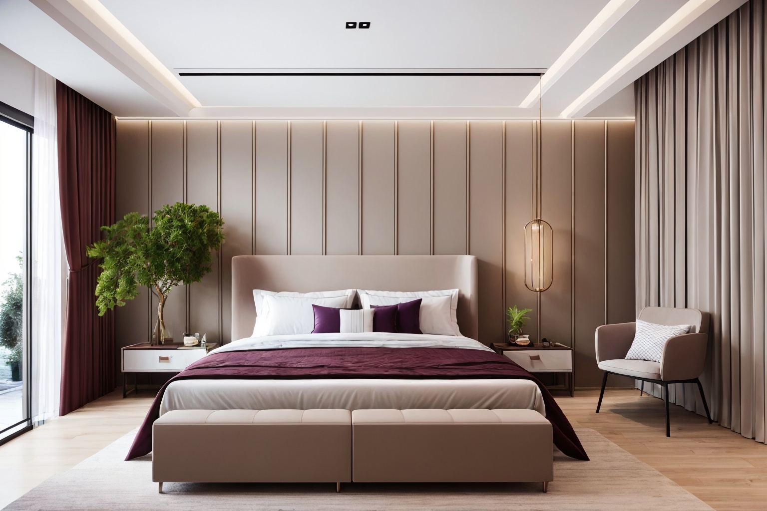 interior design, bed room, Chinese style, no humans, plant, bed, indoors, scenery, curtains, window, lamp, potted plant, clock, bedroom, pillow, couch, chair, ceiling light, on bed, table<lora:中式卧室-2:0.6>,