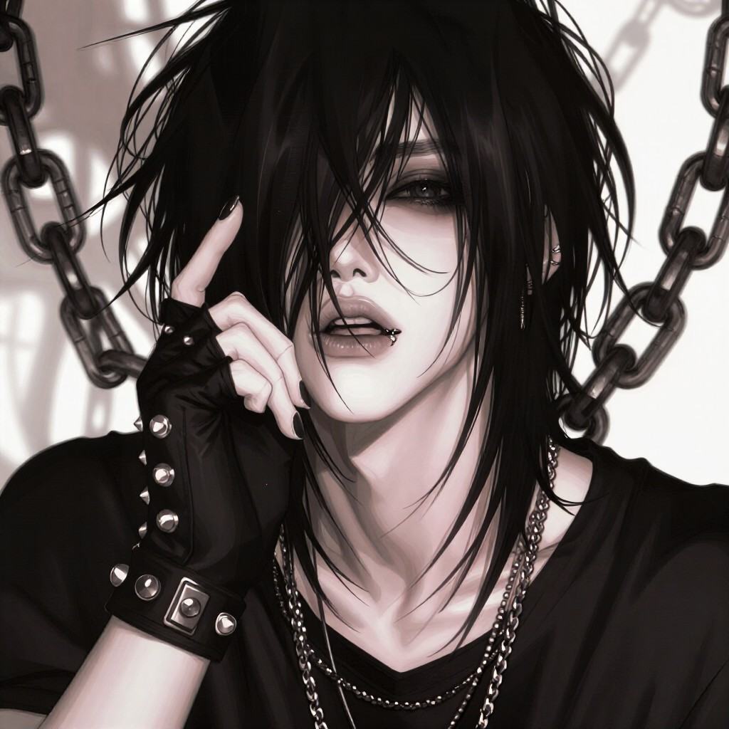 omyobe. A digital illustration depicts a person with a stylized,  edgy aesthetic,  captured in a close-up on Tensor.Art