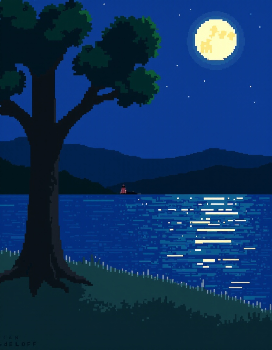 pixelart,  moon,  sky on Tensor.Art