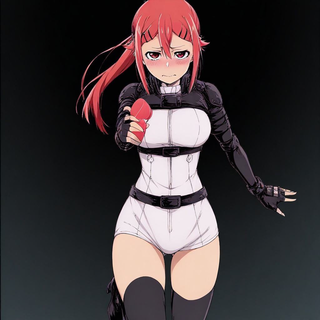 ichika kishimojin \(black torch\),  red hair,  long hair on Tensor.Art
