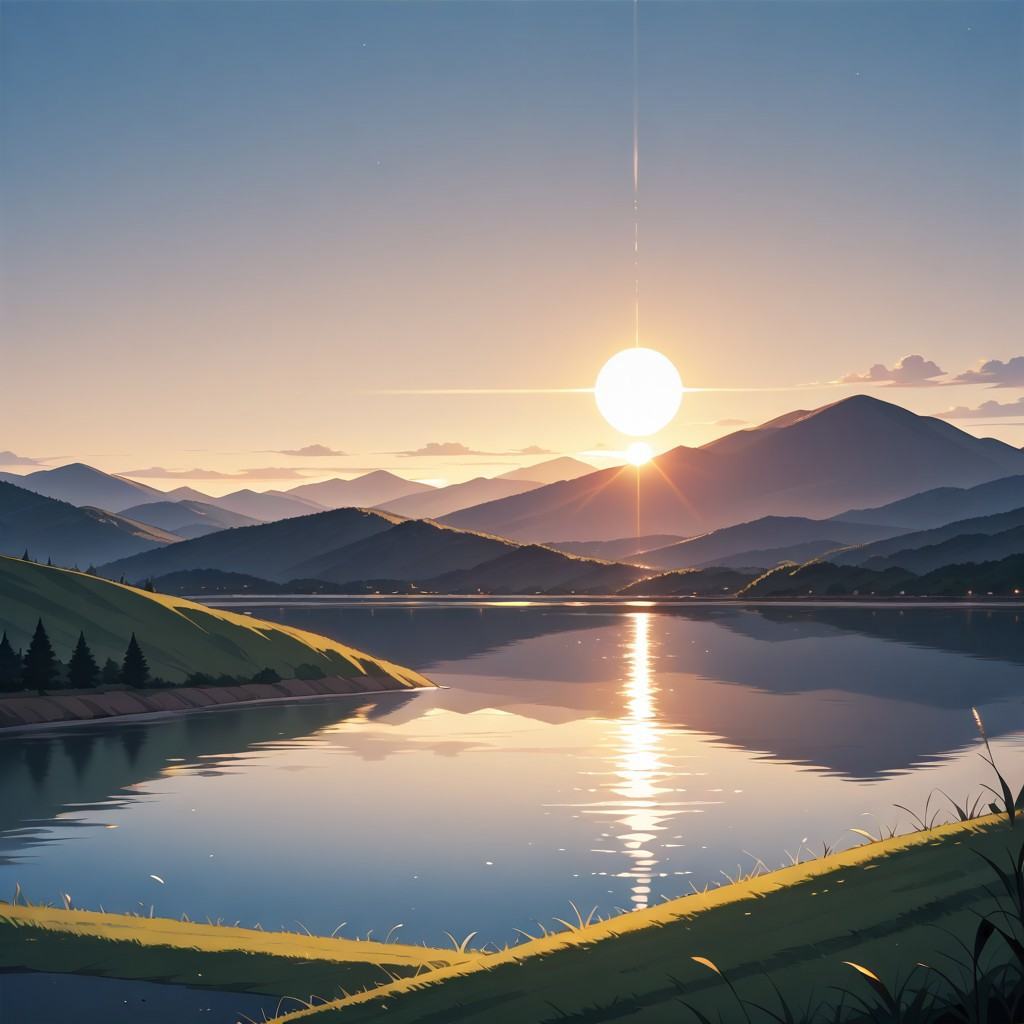 sun,  sky,  hill on Tensor.Art