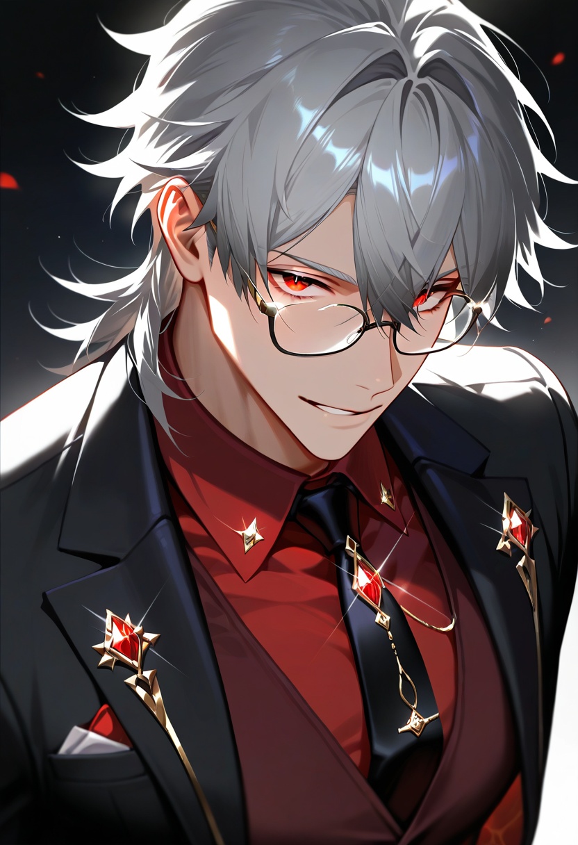 1boy,  male focus,  red eyes on Tensor.Art