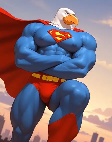 Superman Warpland,  muscular,  eagle on Tensor.Art