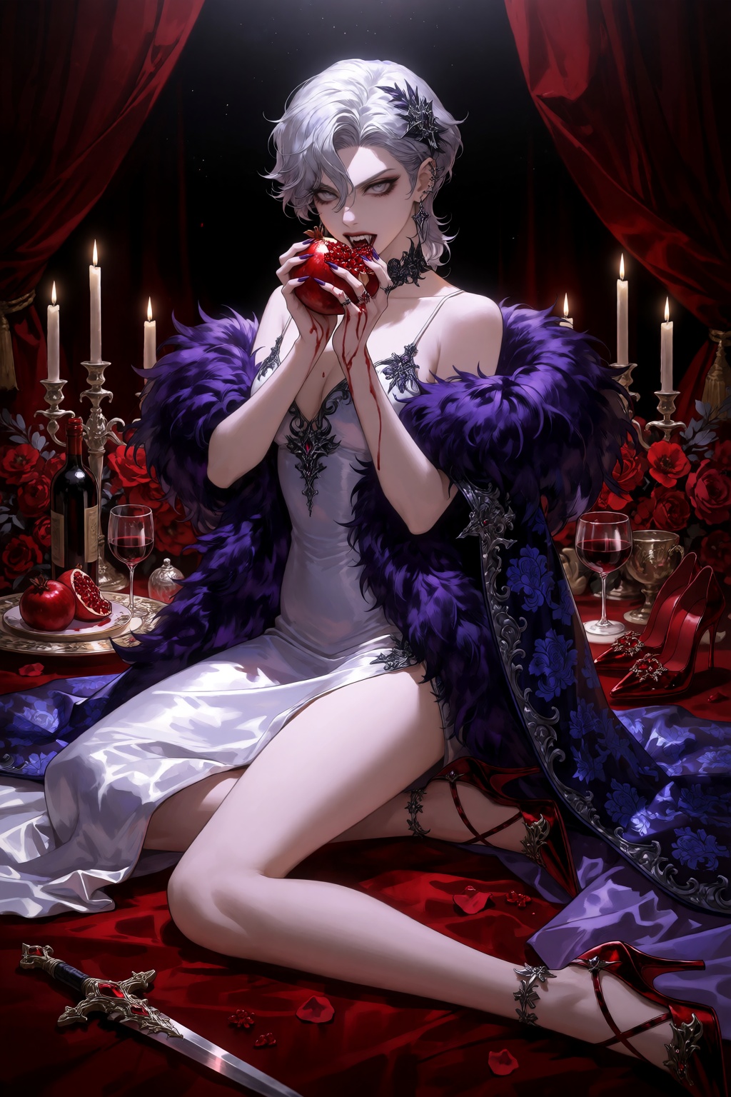 A deeply ethereal,  gothic-fantasy illustration,  An eye-level full shot with a dramatic on Tensor.Art
