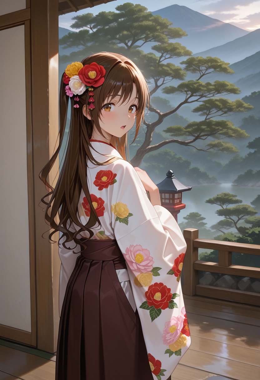 colorful_hakama,  1girl,  solo on Tensor.Art