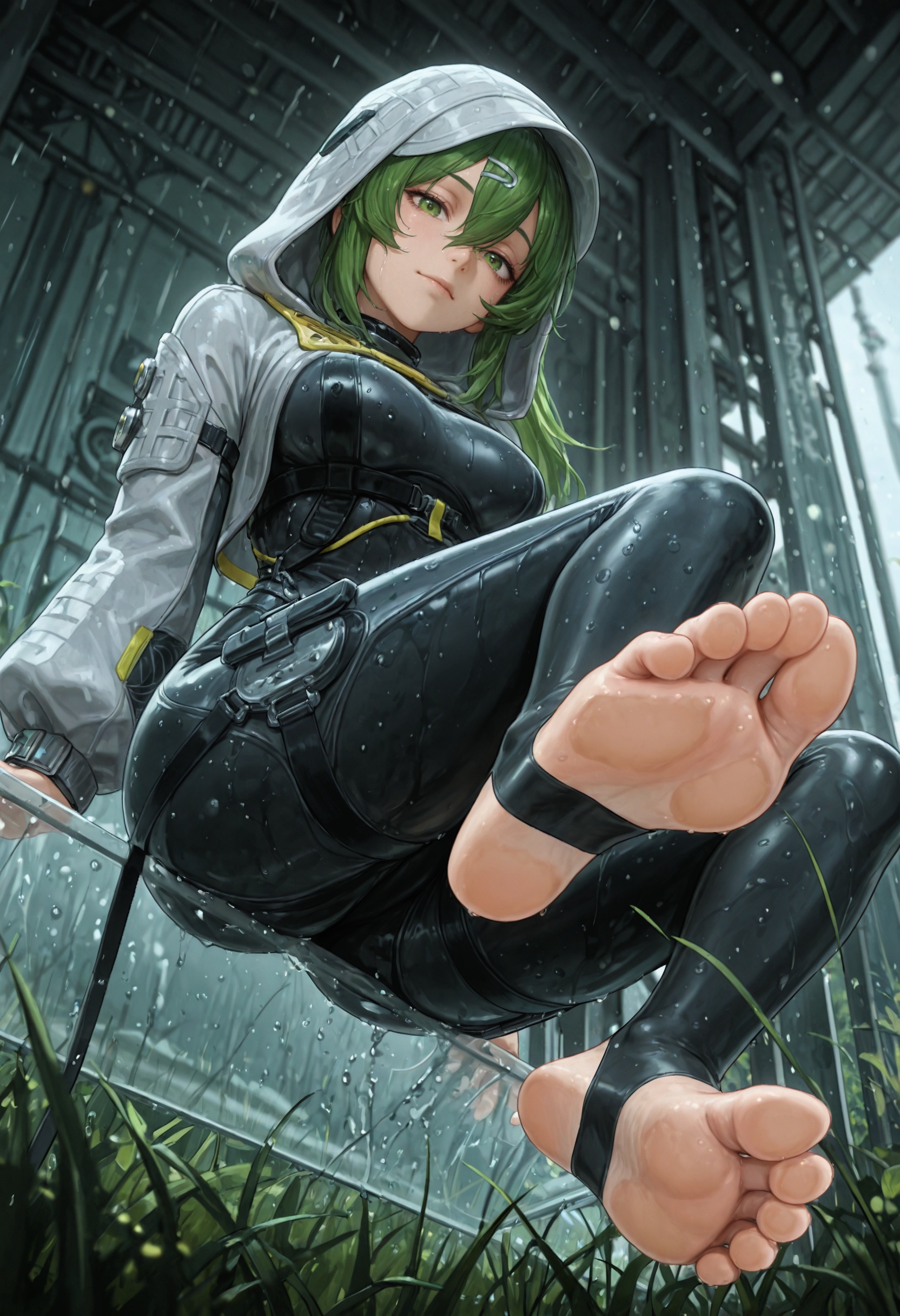fluorite,  1girl,  green hair on Tensor.Art