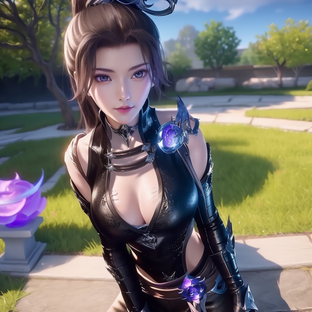 <lora:万界至尊-李雪衣-皮衣:0.8>, (,1girl, ,best quality, ),looking at viewer,  ,ultra realistic 8k cg,, ,masterpiece, (( , )),, , , spirit blossom \(league of legends\),   ,   (cleavage),,  (), ,,