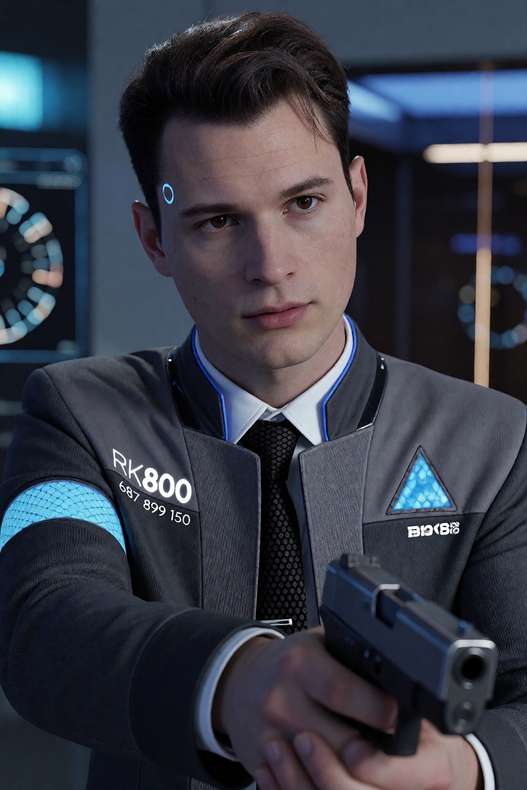 DBHConnor,  a male with dark slicked back hair,  brown eyes on Tensor.Art