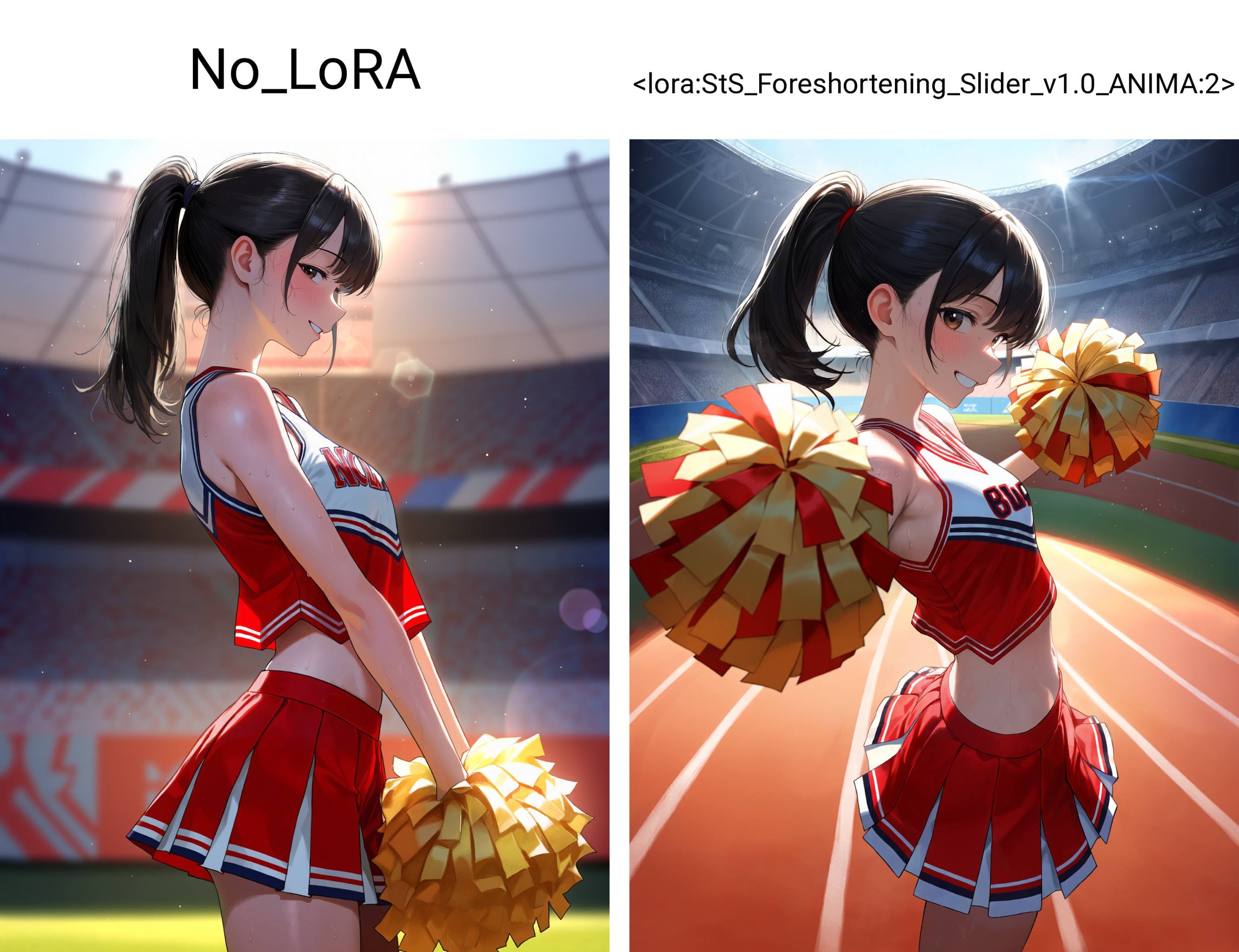 1girl,  red cheerleader uniform,  cowboy shot on Tensor.Art