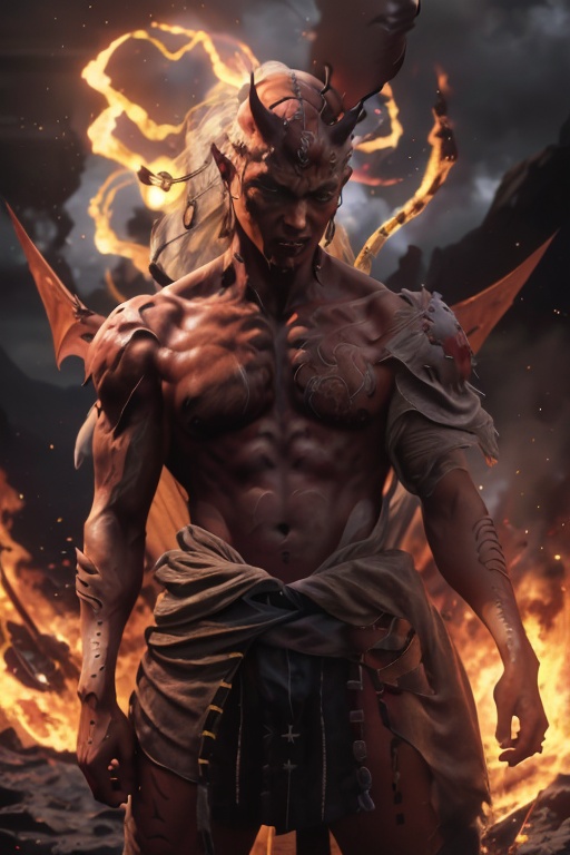 masterpiece,best quality,(8k, RAW photo, best quality, masterpiece:1.2),(realistic, photo-realistic:1.37),stunning 8k fashion photo,rsolo,male focus,1boy,red skin,weapon,yecha_xy,hand,monster,solo,fire,cloud,dragon,sky,molten rock,wings,yecha_xy,