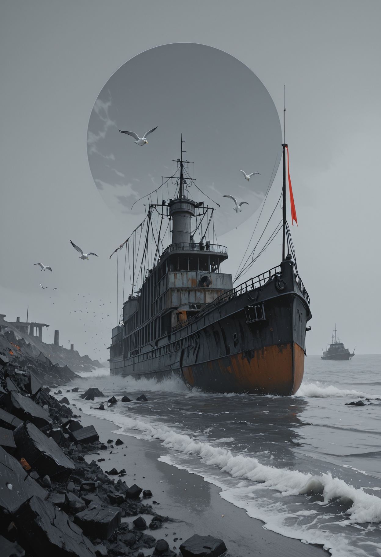 masterpiece,  best quality,  sunken tanker /(ship/) on Tensor.Art