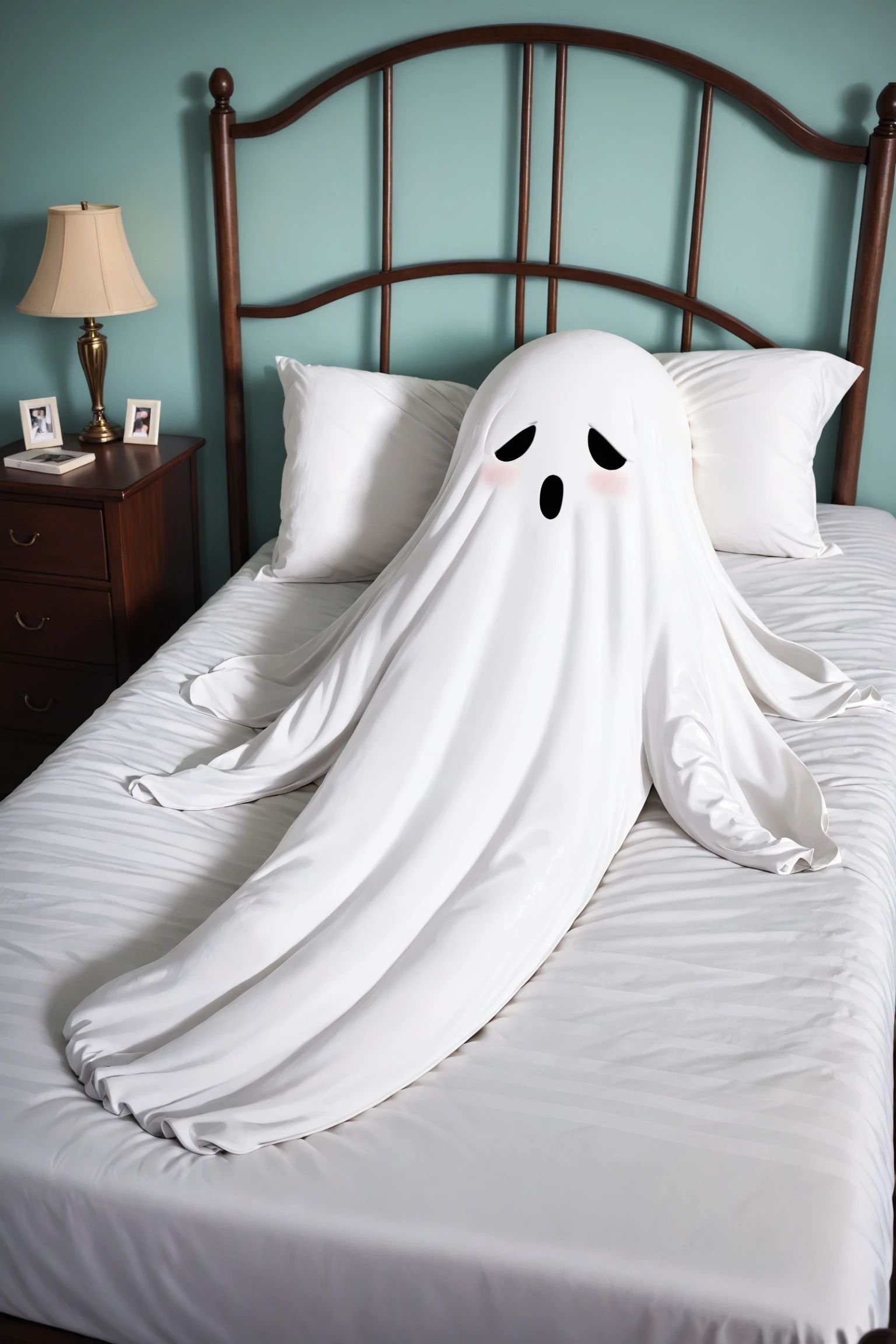 photo,  sleeping ghost,  bed on Tensor.Art