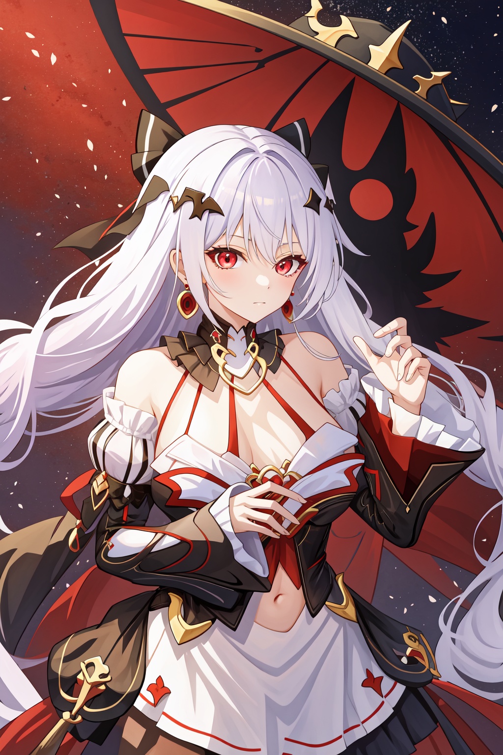 <lora:大月下v3:1>,a girl named lunakindred,lunakindred,luna dress,1girl,looking at viewer,bare shoulders,earrings,high quality,, (masterpiece,best quality,high quality:1.4),absurdres,