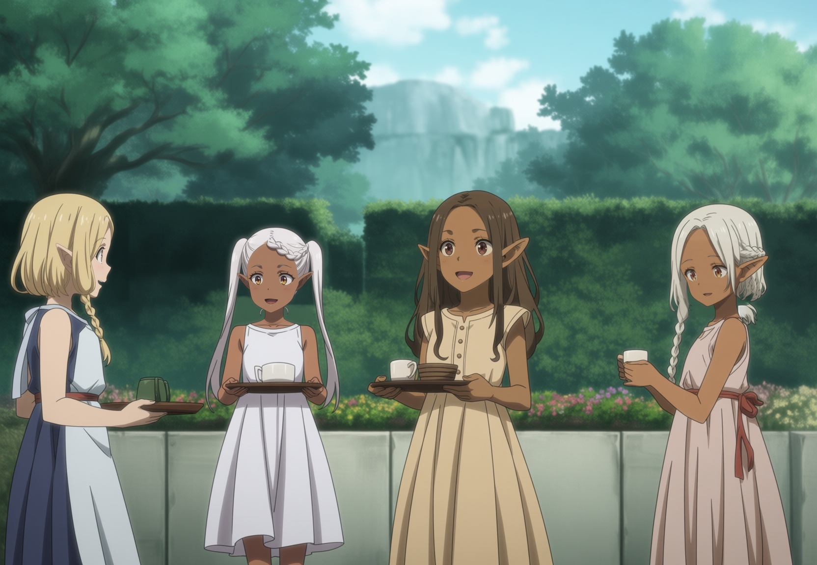 anime coloring,  dark skin,  pointy ears on Tensor.Art