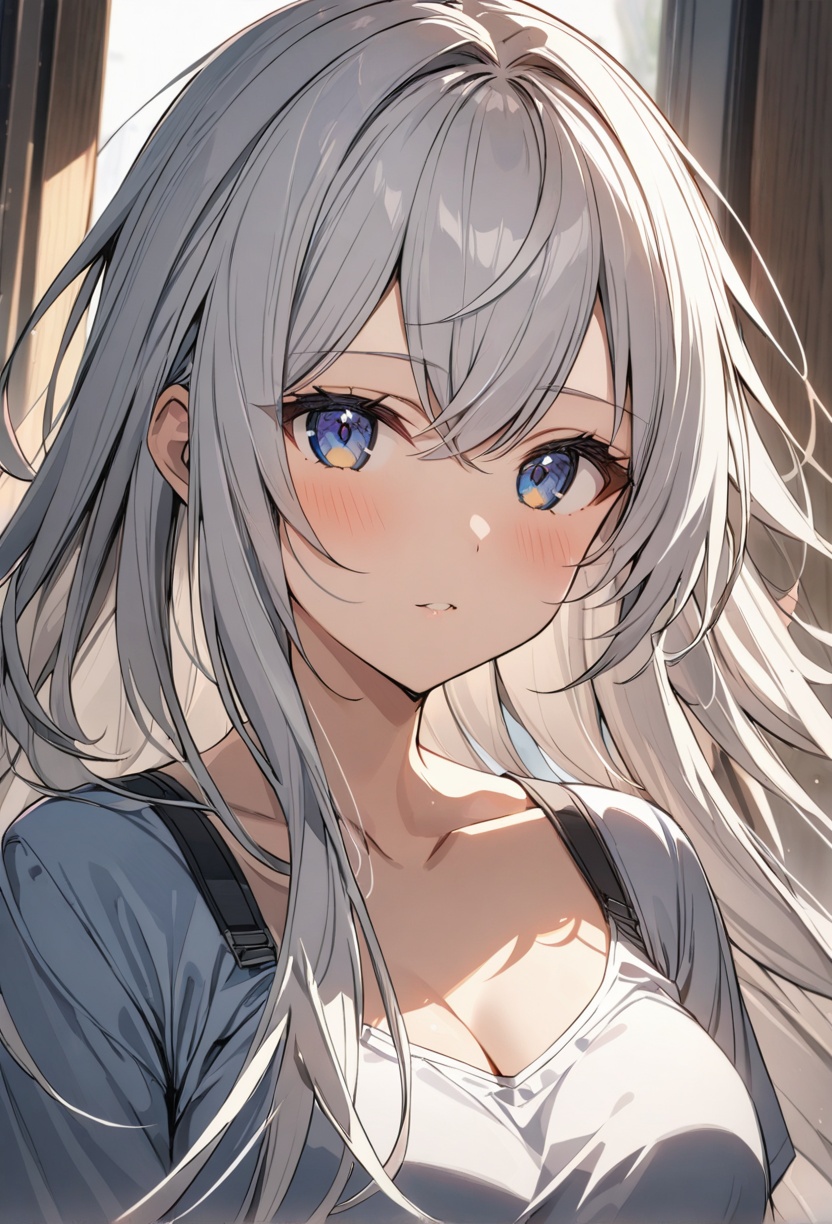 1girl,  solo,  white hair on Tensor.Art