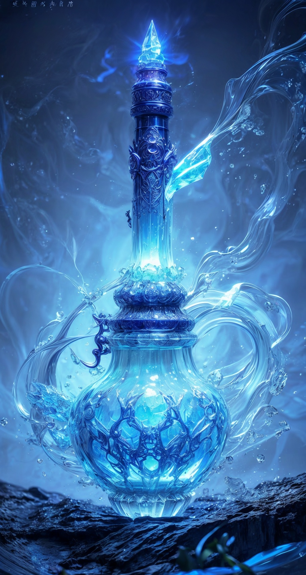 <lora:add_detail细节增加:1.5>,<lora:法宝:0.8>,fabao,novady,no_humans,weapon,fantasy,glowing,beautiful detailed glow, (detailed ice), beautiful detailed water,