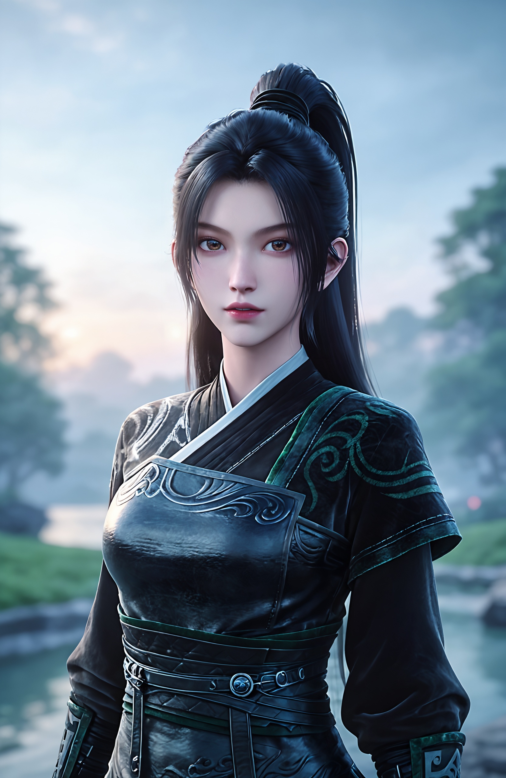 1girl,  long hair,  black hair on Tensor.Art