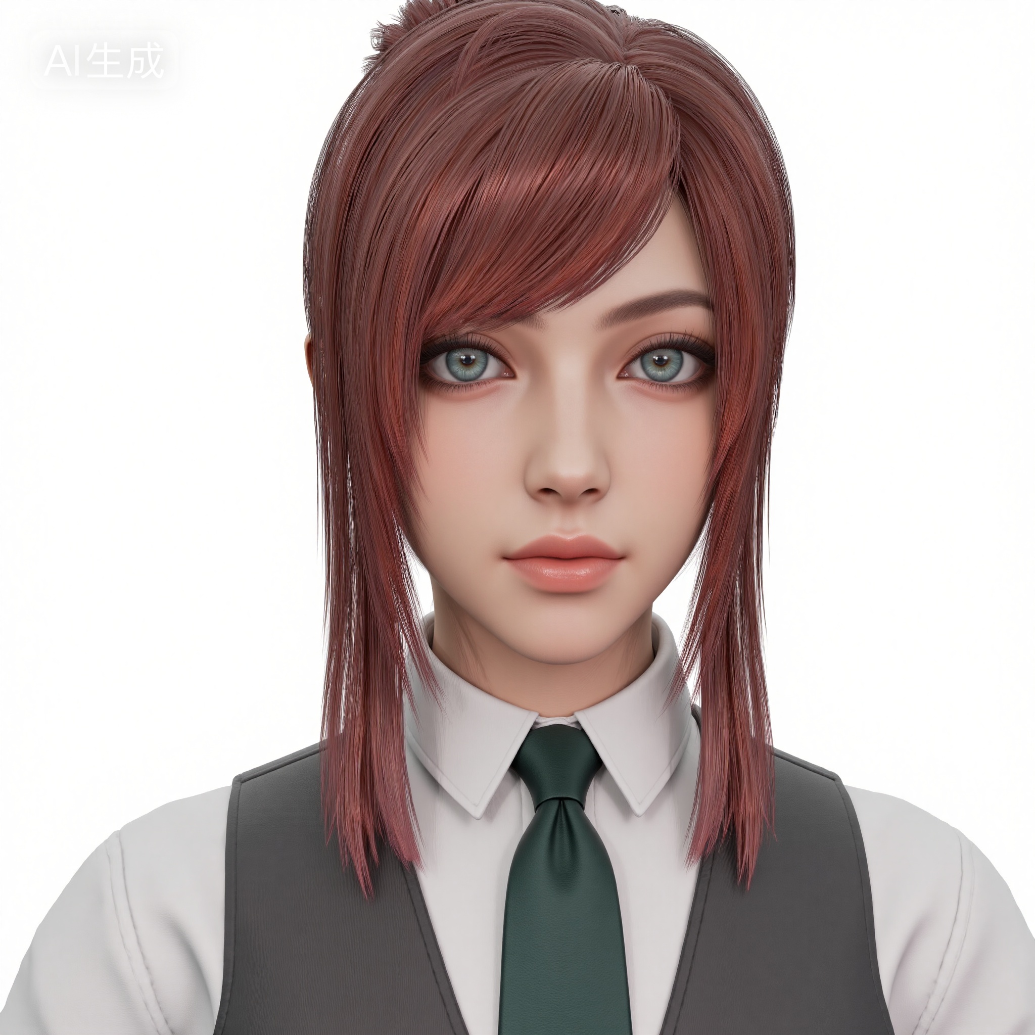 mimi,ChengSisi,mimi,, straight reddish-brown hair with bangs,vibrant teal eyes,wearing white collared shirt,dark grey vest,and dark green tie,upper body medium close-up,clean white background,soft lighting,, Negative prompt: ng_deepnegative_v1_75t,(badhandv4:1.2),EasyNegative,(worst quality:2),,nsfw, Steps: 30, Sampler: Euler, CFG scale: 3.5, Seed: 1498527113, Size: 1024x1024, Model hash: 0734f0ab2a, Model: F.1 模型下载版-黑暗森林工作室_fp16.sft, Denoising strength: 0.4, RNG: CPU, Lora 1: 20251109-1762710084752-0010, Lora Hash 1: 0fa023f507, Lora Weight 1: 0.8, Lora 2: 金宝-F.1-妆容.美颜.磨皮。三合一, Lora Hash 2: 9fa9e2a424, Lora Weight 2: 0.25, Lora 3: 去油光真实皮肤人像, Lora Hash 3: cac268c67e, Lora Weight 3: 0.3, vae_name: automatic, Hires resize: 2048x2048, Hires steps: 30, Hires upscaler: 4x-UltraSharp