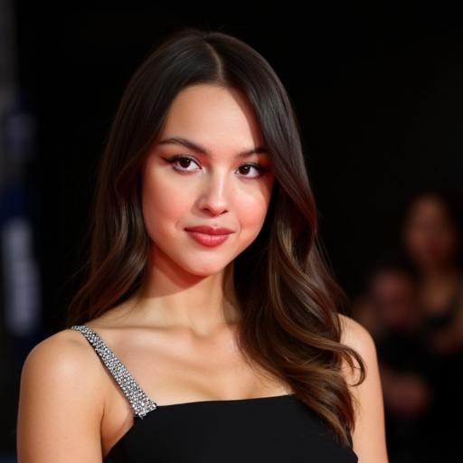 A close-up portrait of a woman with shoulder-length hair looking directly at the camera with a slight smile,  wearing a bl...