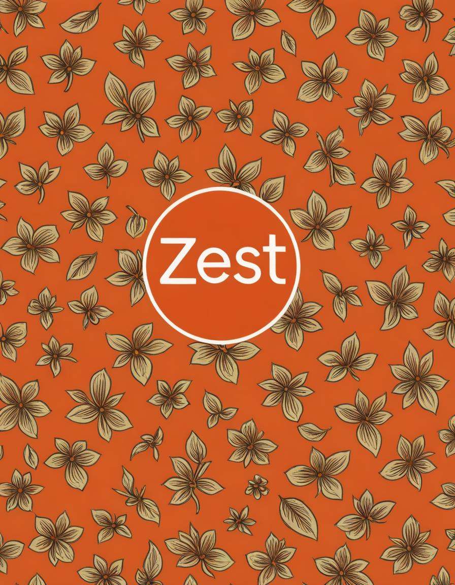 Zest logo,  Burnt Orange chintz background on Tensor.Art