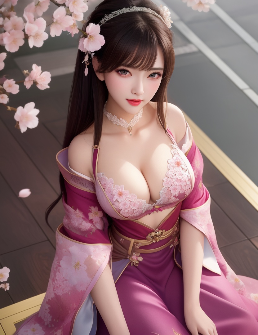 <lora:528-DA-万古狂帝-林柔:0.8>(,1girl, ,best quality, ),looking at viewer,masterpiece, (( , )),ultra realistic 8k cg, ,    ,cleavage,perfect cherry blossom, ,lace , (cleavage), (),