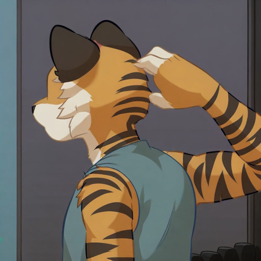 furry,  orange fur,  tiger ears on Tensor.Art