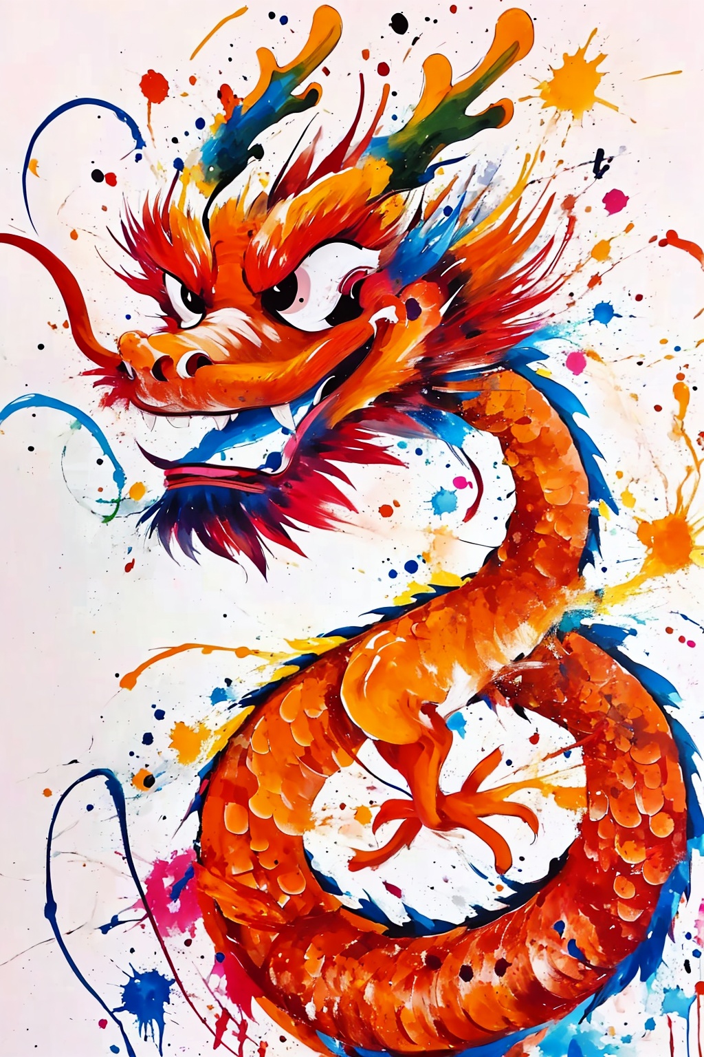 lcxl,looking at viewer,white background,no humans,traditional media,animal focus,<lora:lcxl:0.8>,dragon,, masterpiece, best quality,