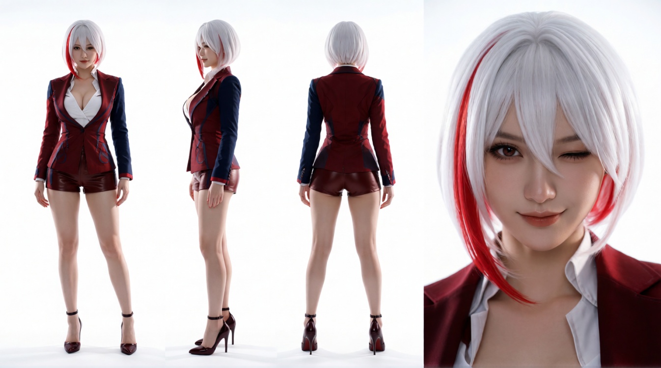 Krea2细节系列-角色三视图_Character_Design_4-View by getphat on Tensor.Art