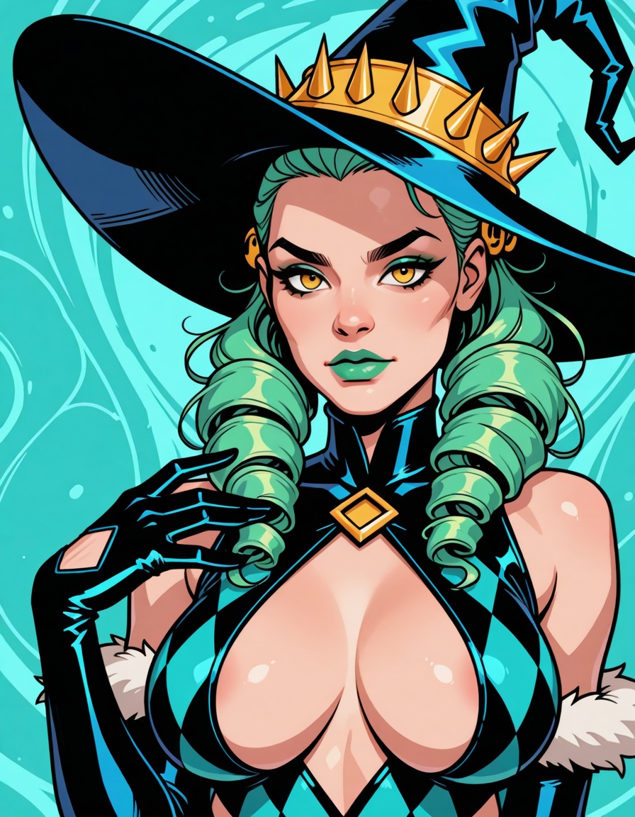 western comics \(style\),  sharp tapered lineart,  1girl on Tensor.Art