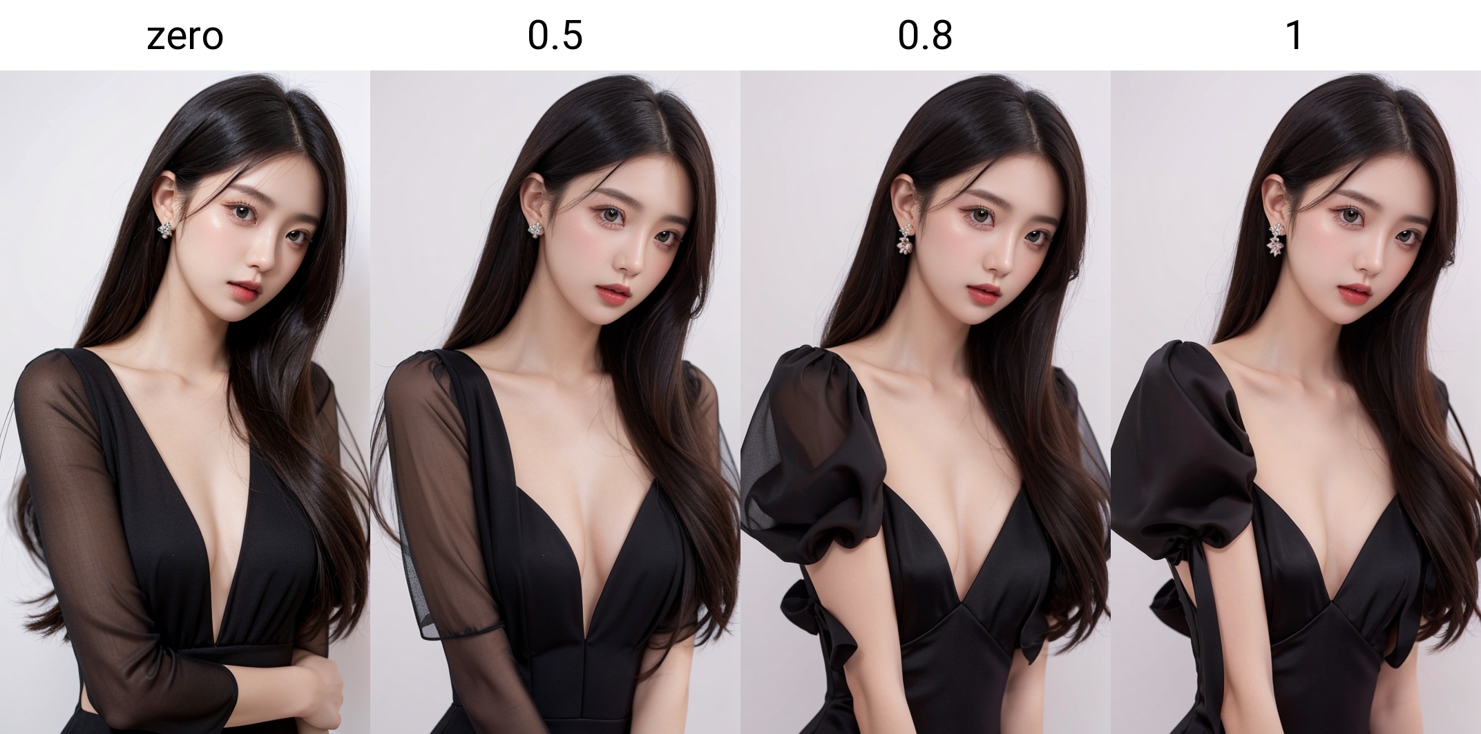 1girl,black evening dress,white_background,<lora:vve:zero>,