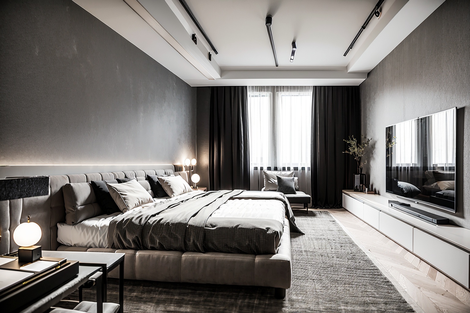 interior design,industrial style,bedroom,