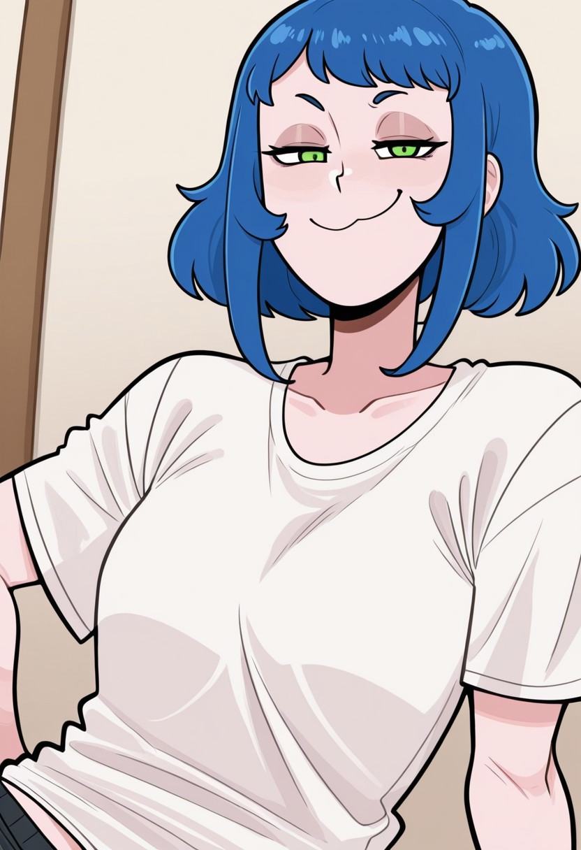 cecihellonearthiii,  blue hair,  green eyes on Tensor.Art