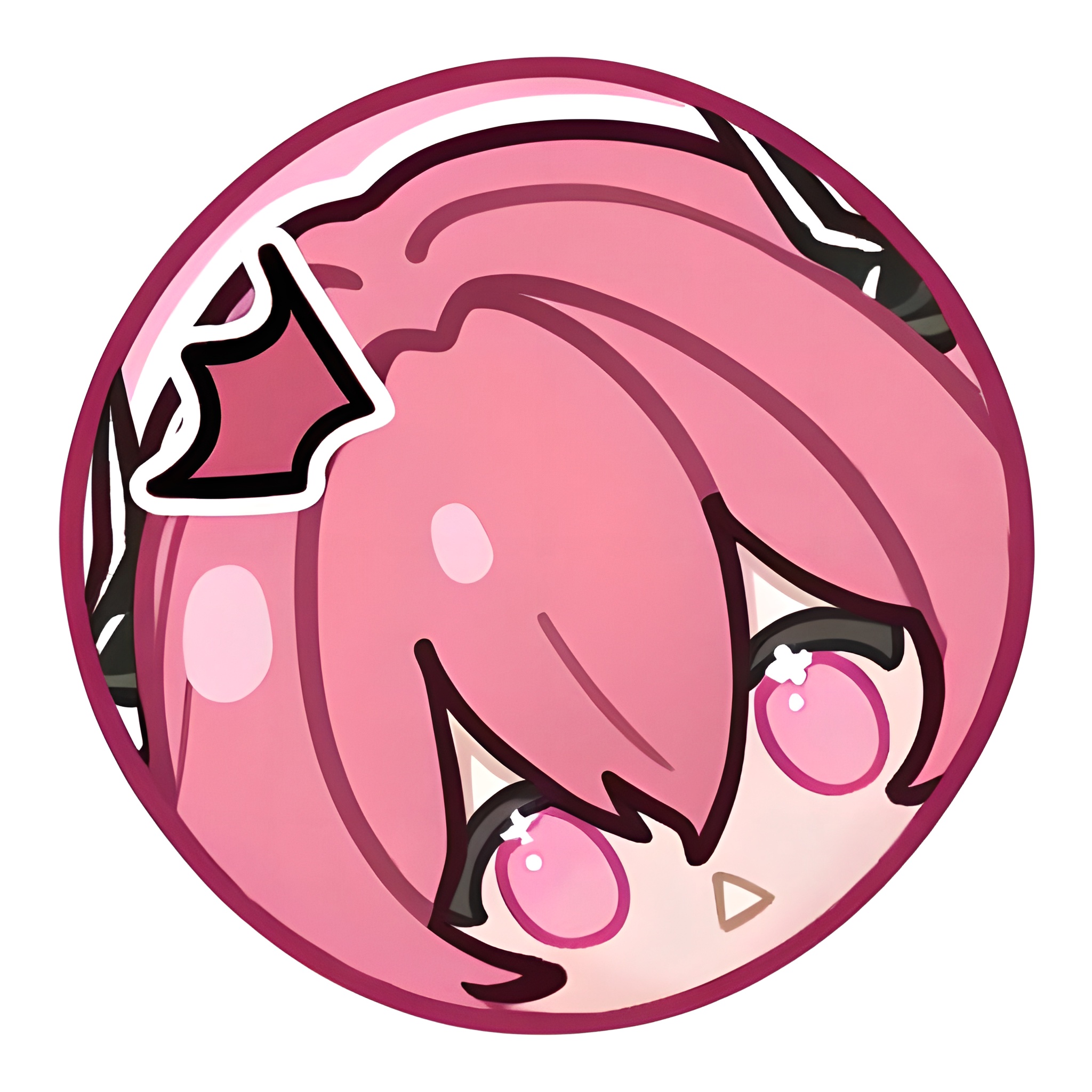 1girl,solo,smile,pink eyes,dragon_horns,angle,looking at viewer,blush,long hair,portrait,simple background,white background,hair between eyes,bangs,close-up,hair ornament,<lora:100-000005:0.9>,<lora:xiaote-000007:0.6>,