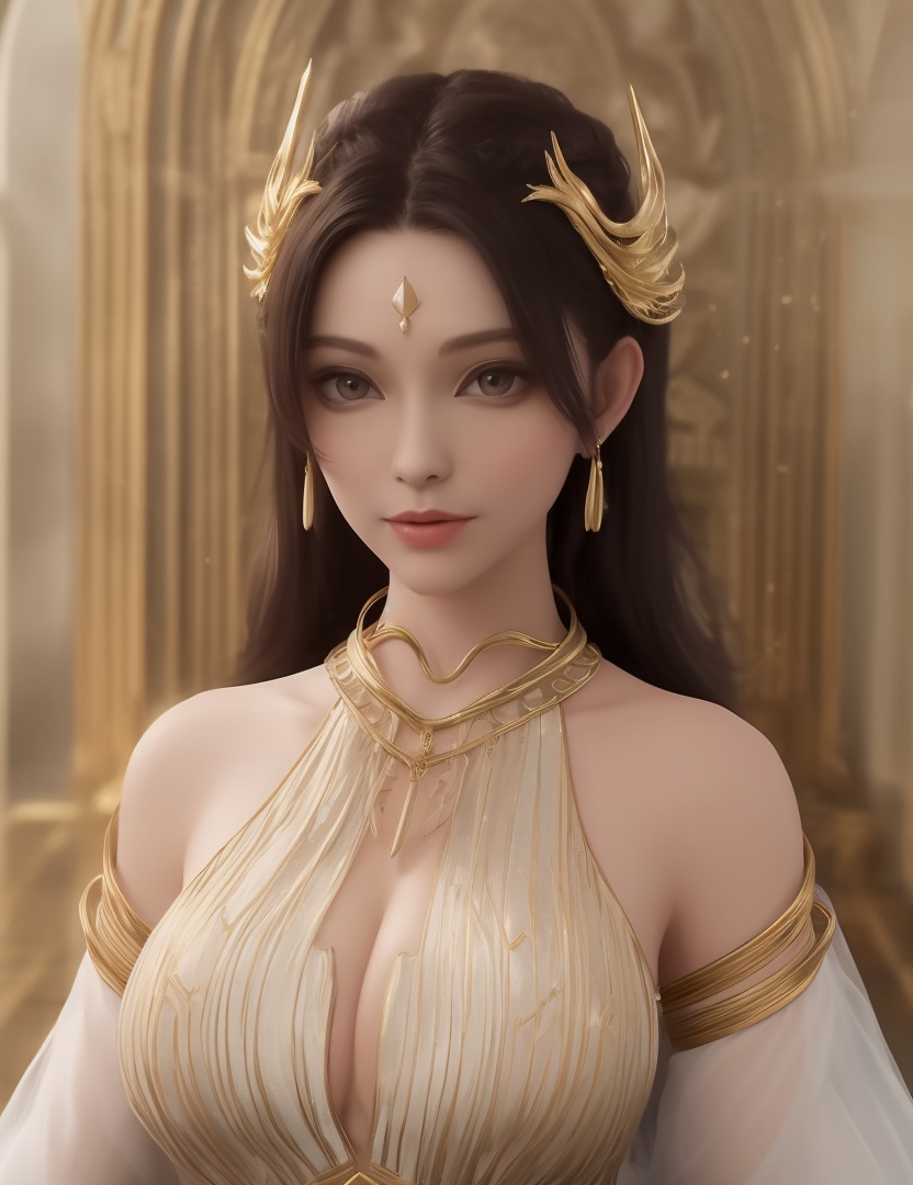 ultra realistic 8k cg, picture-perfect face, flawless, clean, masterpiece, professional artwork, famous artwork, cinematic lighting, cinematic bloom, perfect face, beautiful face, beautiful eyes, ((perfect female body, narrow waist)), red eyes, gorgeous queen, royal, divine, goddess, godlike, (royal palace), fantasy, dreamlike, unreal, science fiction, , beautiful clothes, lace, lace trim, lace-trimmed legwear, nsfw, breasts out,  (rich:1.4), prestige, luxury, jewelry, diamond, gold, pearl, gem, sapphire, ruby, emerald, intricate detail, delicate pattern, sexy, charming, alluring, seductive, erotic, enchanting, hair ornament, necklace, earrings, bracelet, armlet, ,(solo:1.5, ) (1girl:1.8),(,gigantic breasts,)<lora:DA_HenRenDaDi:0.5>