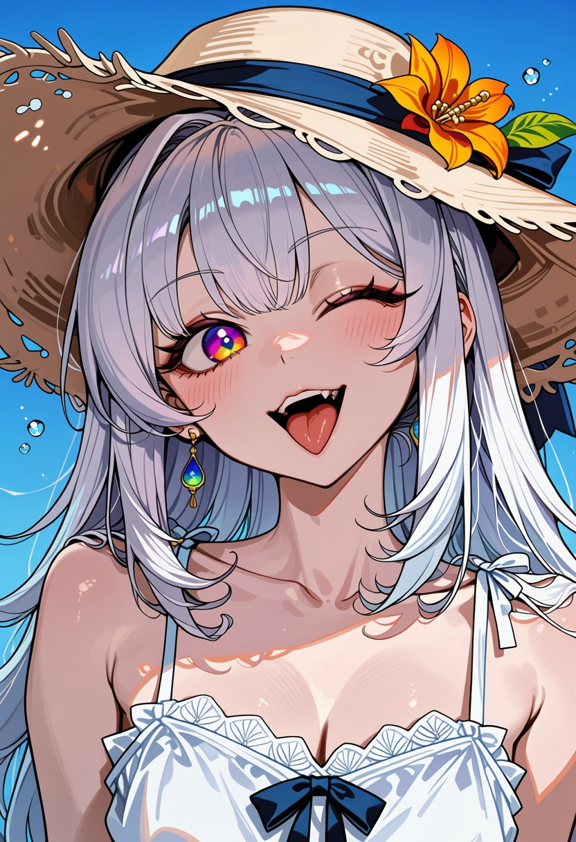 1girl,  solo,  white hair on Tensor.Art
