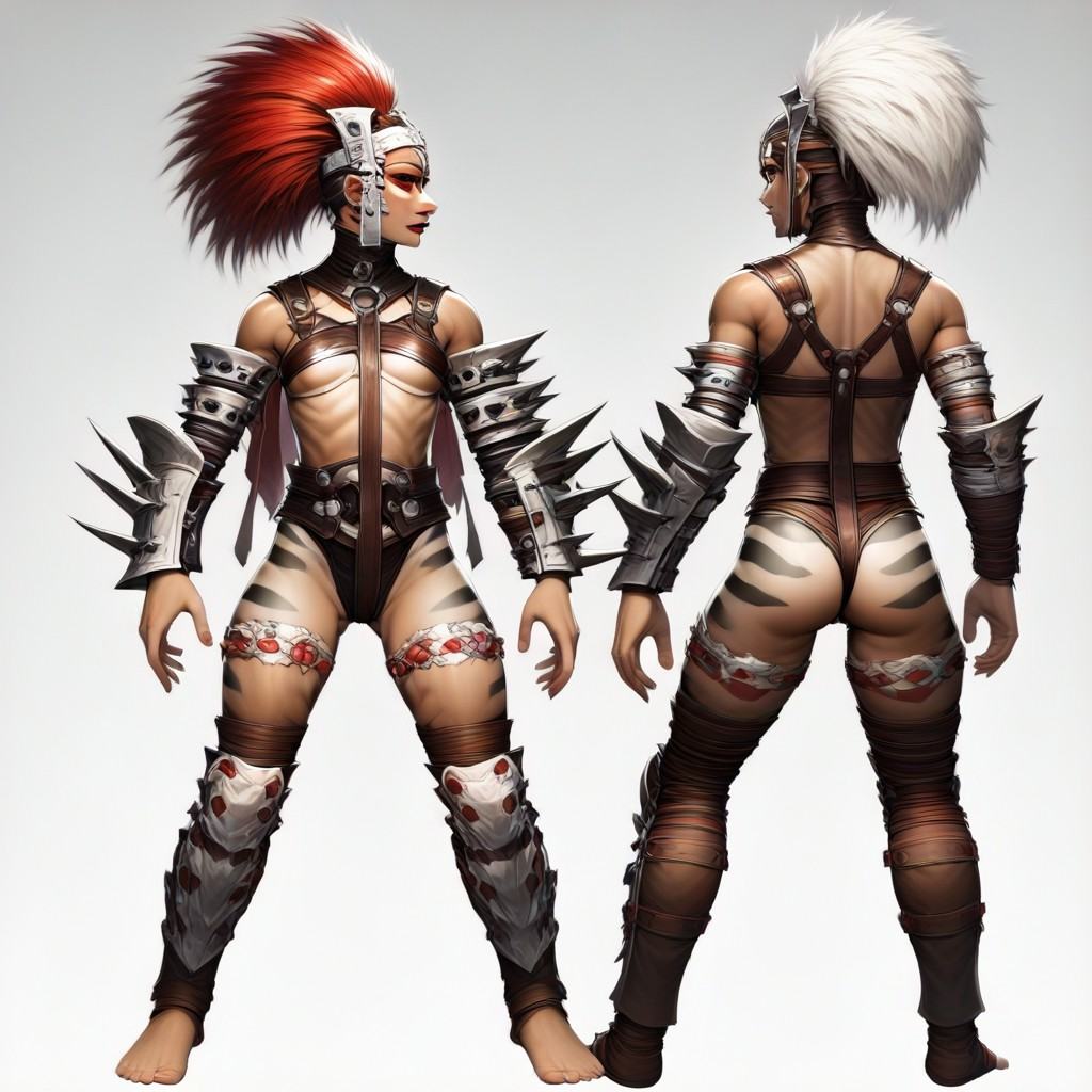 ferra,  in back off,  red and white mohawk crest on Tensor.Art