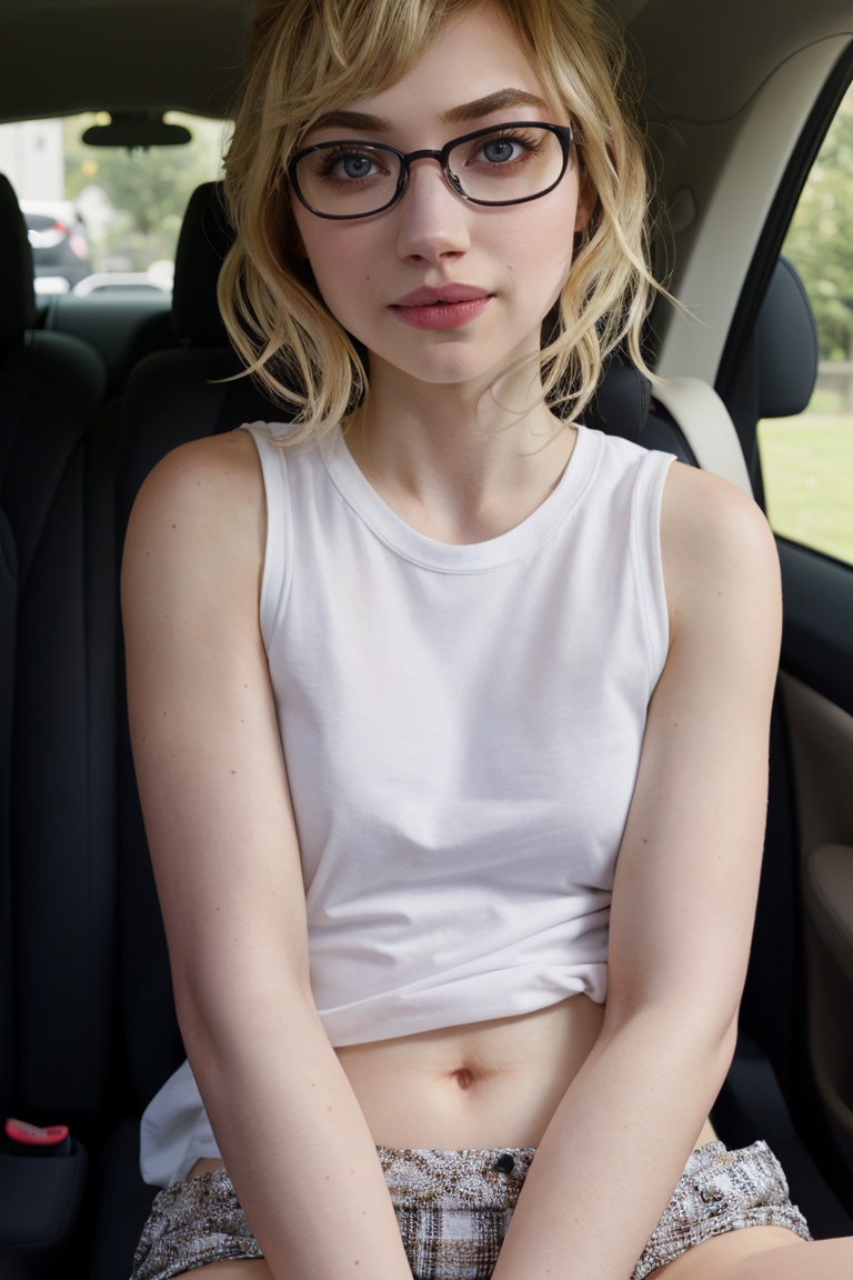 Imogen poots,  blonde,  glasses on Tensor.Art