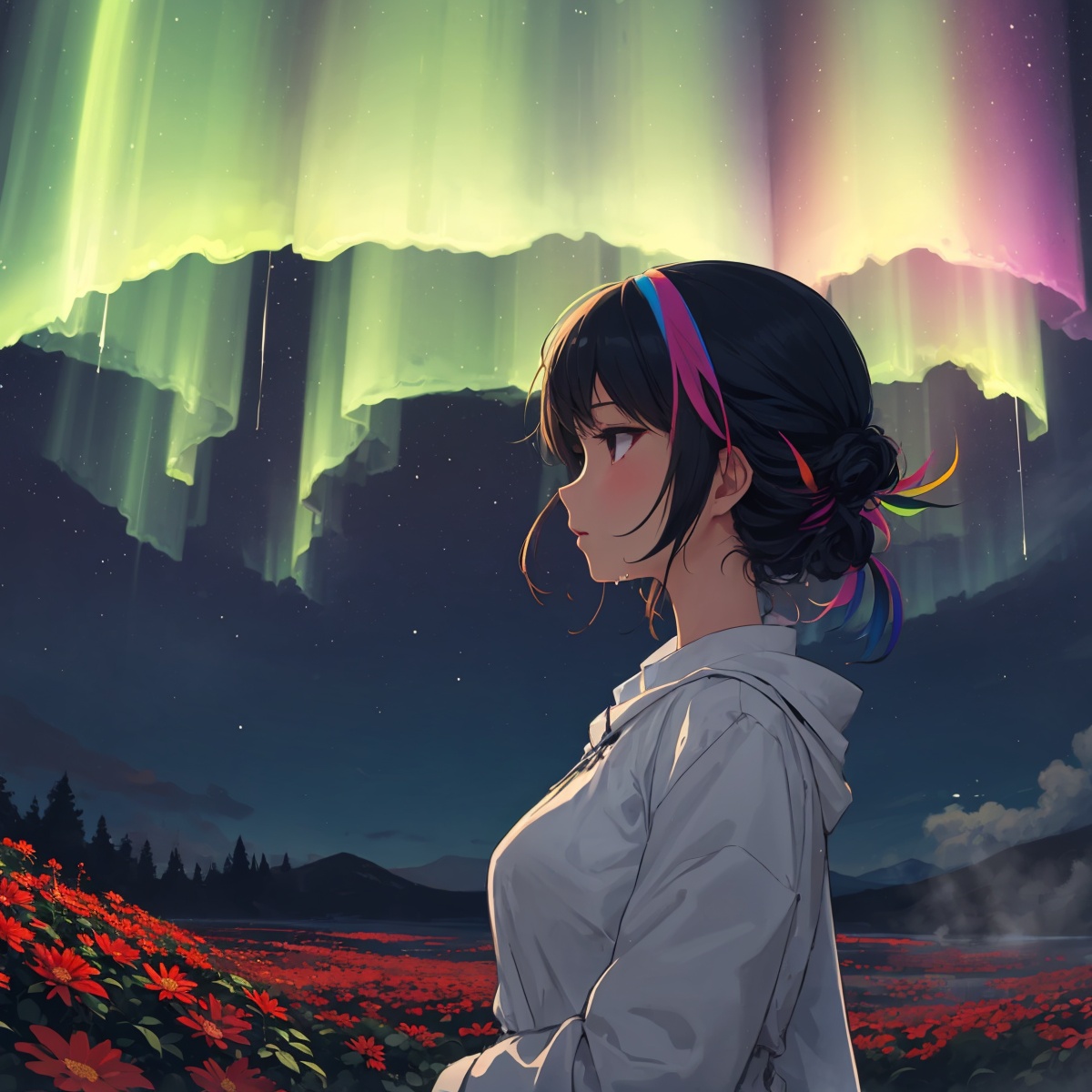 1girl,  flowers,  leaf on Tensor.Art