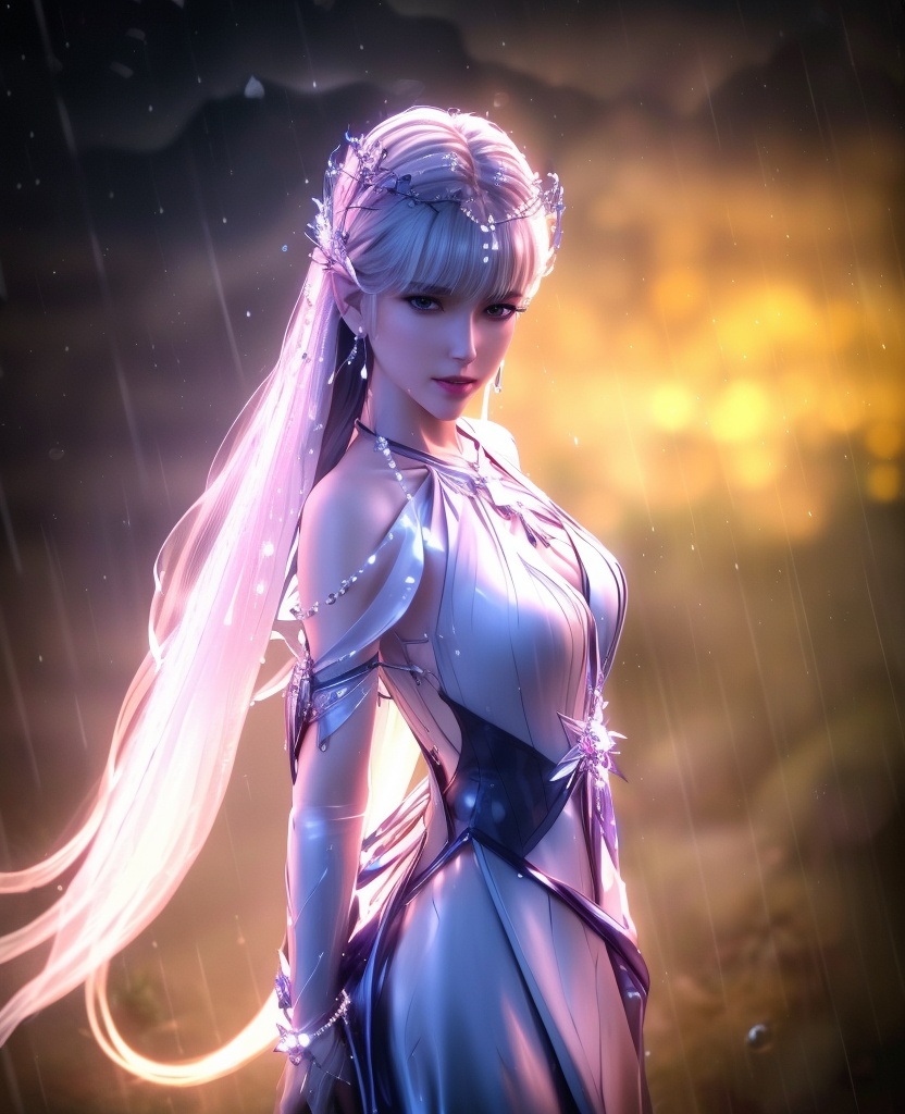 <lora:587-DA-神印王座-圣采儿-觉醒:0.8>(,1girl, ,best quality, ),looking at viewer, ,ultra detailed 8k cg, ultra detailed background,  ultra realistic 8k cg,          cinematic lighting, cinematic bloom, (( , )),,  , unreal, science fiction,  luxury, jewelry, diamond, pearl, gem, sapphire, ruby, emerald, intricate detail, delicate pattern, charming, alluring, seductive, erotic, enchanting, hair ornament, necklace, earrings, bracelet, armlet,halo,masterpiece, (( , )),,  ,cherry blossoms,(((, night,night sky,,  ultra high res, (photorealistic:1.4), raw photo, 1girl, , rain, sweat, ,wet, )))(( , ))   (cleavage), (),