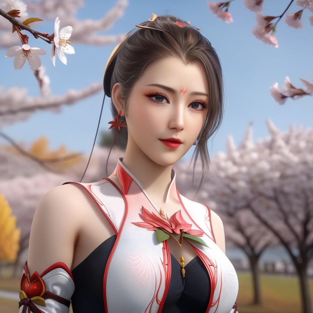 <lora:710-DA-XL-师兄啊师兄-酒玖:0.8>(,1girl, ,best quality, ),looking at viewer,  ,ultra detailed 8k cg,ultra detailed background,ultra realistic 8k cg, ,masterpiece, (( , )),, ,science fiction,mole, ultra realistic 8k cg, ,    ,(,cherry blossoms, autumn leaves,perfect cherry blossom,   ), (cleavage), 