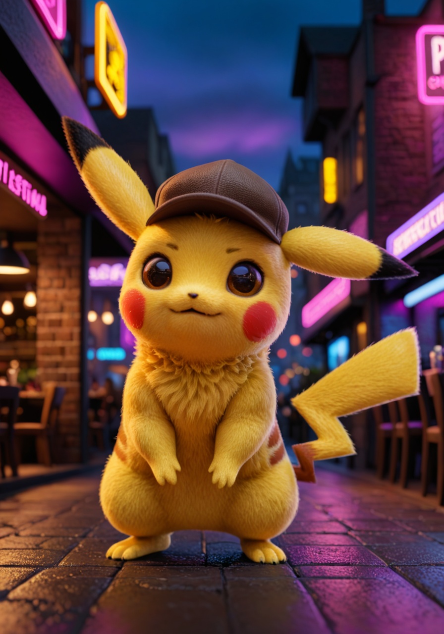 pikachu,  deerstalker hat,  fluffy fur on Tensor.Art