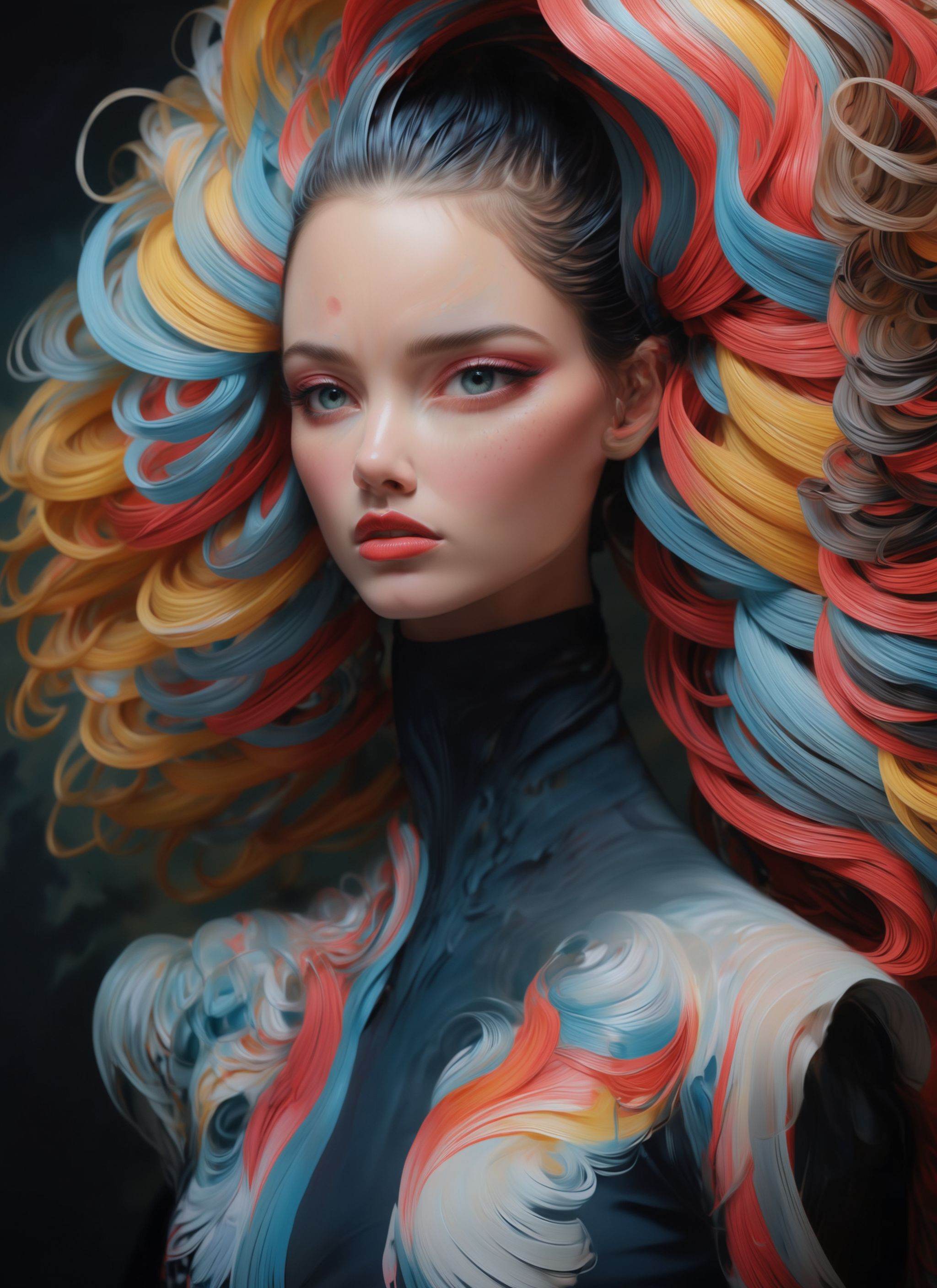 Medium format oil painting,  ,  Detailed representation on Tensor.Art
