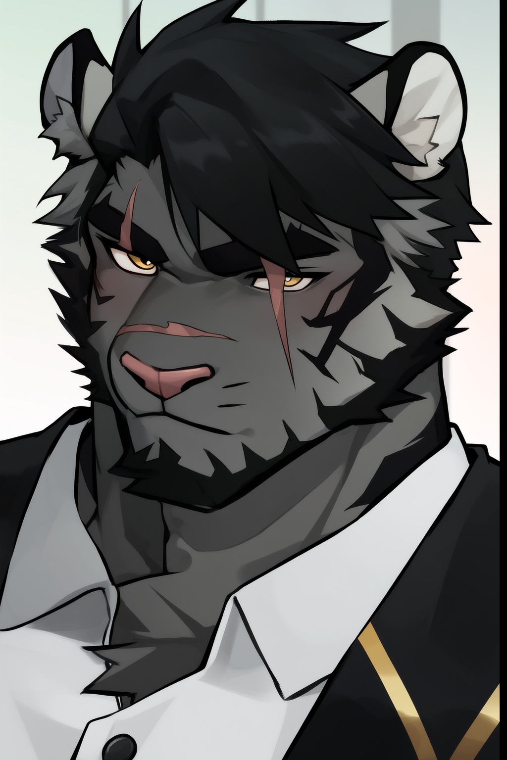 1boy,  animal ears,  black fur on Tensor.Art