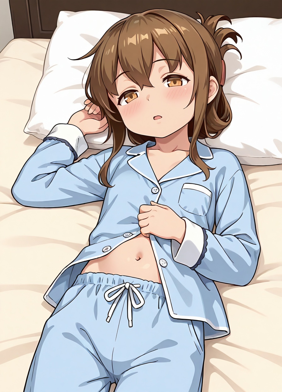 inazuma \(kancolle\),  wake,  blue pajamas on Tensor.Art
