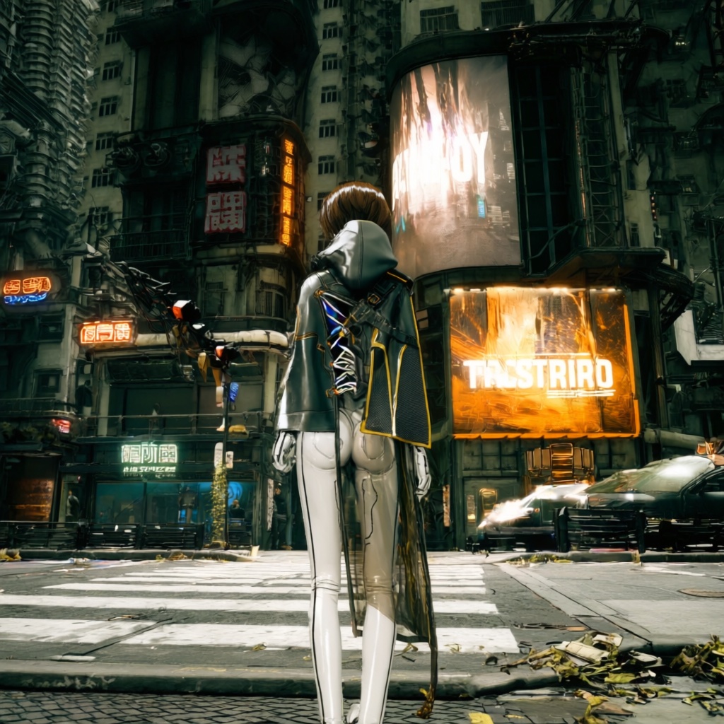 cyberpunk city,  chongqing,  1girl on Tensor.Art