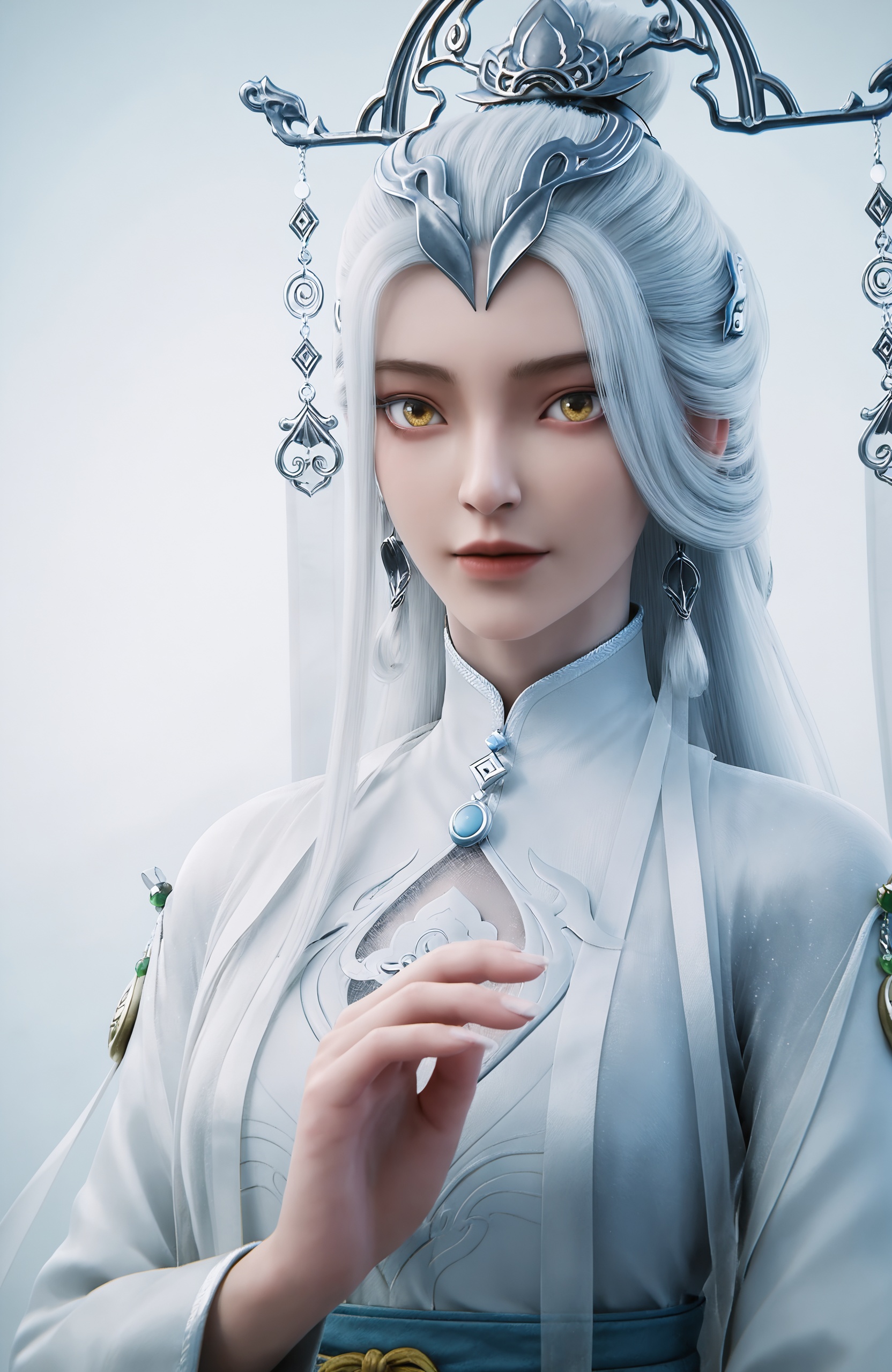 1girl,  white hair,  long hair by 漫 on Tensor.Art