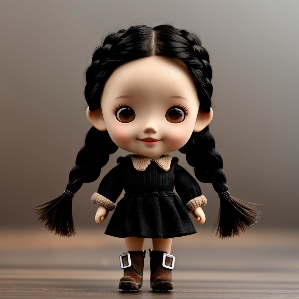 <lora:MAOXR-1.5:0.75>,maoxr,1girl,solo,black hair,long hair,braid,smile,twin braids,boots,looking at viewer,full body,standing,arms at sides,skirt,